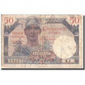 France, 50 Francs, 1947 French Treasury, 1947, KM:M8, 1947, VG(8-10)