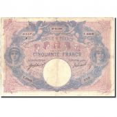France, 50 Francs, 500 F 1888-1940 Bleu et Rose, 1915, 1915-12-30, KM:64e