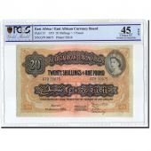 Banknote, EAST AFRICA, 20 Shillings = 1 Pound, 1955, 1955-01-01, KM:35, graded