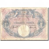 France, 50 Francs, 50 F 1889-1927 Bleu et Rose, 1923, 1923-04-09, VG(8-10)