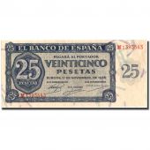 Banknote, Spain, 25 Pesetas, 1936, 1936-11-21, KM:99a, AU(55-58)