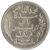Mohamed El Naceur, Bey, Tunisie, 2 Francs