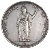 Italie, Lombardie, Gouvernement Provisoire, 5 Lire