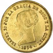 Espagne, Isabelle II, 100 Rales 1854, PCGS AU55, KM 596.1