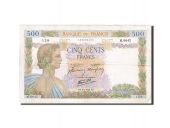 France, 500 Francs, 1939, KM:95b, 1942-09-03, TB+, Fayette:32.39