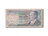 Turkey, 10,000 Lira, 1984-1997, 1989, KM:200, VF(20-25)