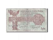 Espagne, 1 Peseta, 1937-1938, KM:94, 1937, TB