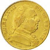 Louis XVIII, 20 Francs or buste habill, Perpignan