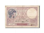 France, 5 Francs, 1917, 1939-11-02, KM:83, TB, Fayette:4.14