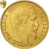 Second Empire, 5 Francs or petit module 1854 A Paris tranche cannele, PCGS MS64+, KM 783