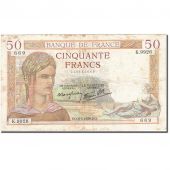 France, 50 Francs, 1933, 1939-03-09, KM:85b, TB, Fayette:18.23