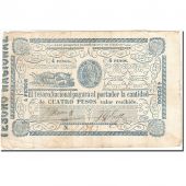 Paraguay, 4 Pesos, 1865, Undated (1865), KM:24, EF(40-45)