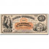 Uruguay, 10 Pesos = 1 Doblon, 1867-1869, 1867-08-01, KM:S385a, VF(20-25)