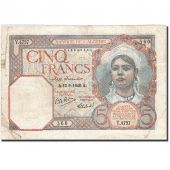 Algeria, 5 Francs, 1913-1926, KM:77a, 1940-09-12, TB