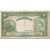 Bahamas, 4 Shillings, 1953, Undated (1953), KM:13c, VF(20-25)