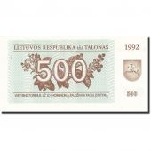 Lithuania, 500 (Talonas), 1992, 1992, KM:44, NEUF