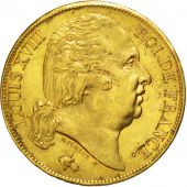 Louis XVIII, second gouvernement royal, 20 Francs or 1818 Lille, KM 712.9