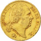 Louis XVIII, 20 Francs or buste nu 1819 Paris, KM 712.1