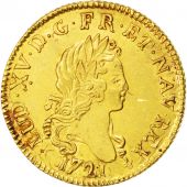 Louis XV, Louis d'or aux 2 L 1721 W flan rform, KM 461.17
