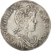 Louis XIV, 1/2 Ecu  la mche longue 1654 Nantes, KM 164.20