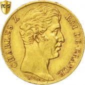 Charles X, 20 Francs 1828 Lille, PCGS AU53, KM 726.4