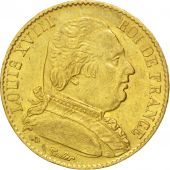 Louis XVIII, 20 Francs or buste habill 1815 Paris, KM 706.1