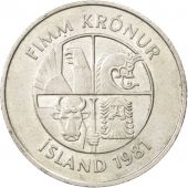 Islande, Rpublique, 5 Kronur 1981, KM 28