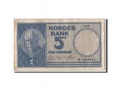 Norway, 5 Kroner, 1955, KM:30a, VF(20-25)