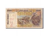 West African States, 1000 Francs, (19)93, KM:811Tc, VG(8-10)