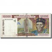 West African States, Ivory Coast, 10,000 Francs, 1996, KM:114Ad, AU(50-53)