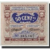 France, Orlans et Blois, 50 Centimes, 1921, AU(55-58), Pirot:96-5
