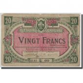 France, Lille, 20 Francs, 1917, B+, Pirot:59-1647