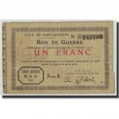 France, Saint-Quentin, 1 Franc, 1915, B+, Pirot:02-2051