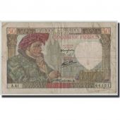 France, 50 Francs Jacques Coeur, KM:93, Fayette:19.6, 1941-02-13, B+