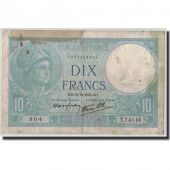 France, 10 Francs Minerve, KM:84, Fayette:7.14, 1939-10-12, B+