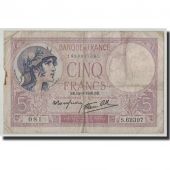 France, 5 Francs Violet, KM:83, Fayette:4.8, 1939-09-14, B