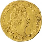 Louis XIV,  Louis d'or aux 4 L, rare
