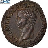 Claudius, As, exceptional quality, NGC AU 5/4