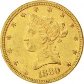 tats-Unis, 10 Dollars Coronet Head, 1880, Philadelphie, KM 102