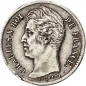 Charles X, 1/4 Franc, 1828 H, La Rochelle, Trs rare, Gadoury 353