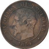 Second Empire, 2 Centimes Napolon III tte nue, 1854 BB, Strasbourg, Gadoury 103
