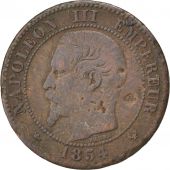 Second Empire, 2 Centimes Napolon III tte nue, 1854 W, Lille, Gadoury 103