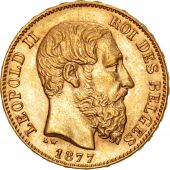 Belgique, Lopold II, 20 Francs, 1877, KM 37
