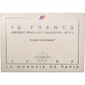 Vme Rpublique, 10 Francs Schuman, BU Argent, 1986, Gadoury 825