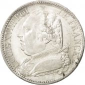 Louis XVIII, Premire Restauration, 5 Francs buste habill, 1814 W, Lille, Gadoury 591