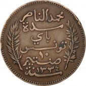 Tunisie, Muhammad al-Nasir Bey, 10 Centimes, 1916 A, Paris, KM 236