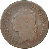 Louis XVI, 1/2 Sol  l'cu, 1788 T, Nantes, Gadoury 349