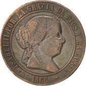 Espagne, Isabelle II, 5 Centimos, 1868, KM 635.2