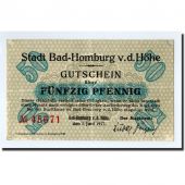 Billet, Allemagne, Bad-Homburg, 50 Pfennig, Monument, 1917, 1917-06-01, SPL