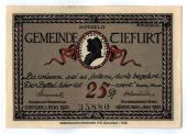 Billet, Allemagne, Tiefurt, 25 Pfennig, manoir, 1921, 1921-08-01, SPL